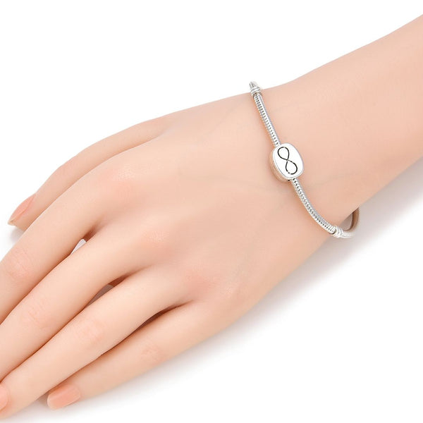 20pcs Infinity Eternity Sign Large Hole Beads, Hole ID 4.5mm, Antique Silver, Zinc Alloy Metal, MEC-C1