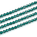 200pcs Creative Club Faceted Round Crystal Glass Beads, Emerald Green, 6mm (0.24 inch), Hole ID 1mm, CC2R624