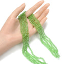500pcs Creative Club Faceted Bicone Crystal Glass Beads, Peridot Green, 4mm (0.16 Inch) Small Tiny, Hole ID 0.9mm, CCB416