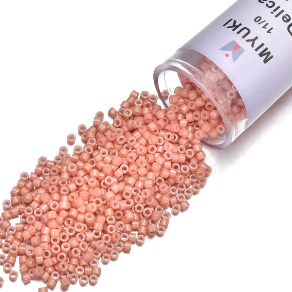 30g Miyuki Delica 11/0 Seed Beads, Opaque Peach DB1363