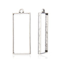 20pcs Open Back Rectangle Bezel Blanks, Pendant Base, Large Resin Mold, Antique Silver, 49x20mm, CF286-10