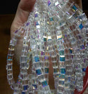 24pcs Adabele Austrian Faceted Cube Crystal Beads #5601, Clear AB, Size Selections: 4mm/6mm/8mm