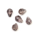 24pcs Adabele Austrian Faceted Teardrop Crystal Beads #5500, Smoked Quartz, 8mm x 6mm, Hole ID 1mm, SST-821