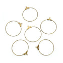 20pcs Raw Brass Large Round Circle Beading Hoops, 0.7mm/21 Gauge, 40mm, Unplated/Uncoated, CX130-6