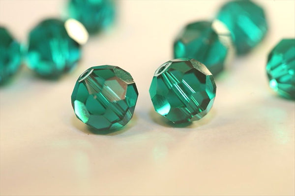 50pcs Adabele Austrian Faceted Round Crystal Beads #5000, Emerald Green, Size Selections: 4mm/6mm/8mm/10mm