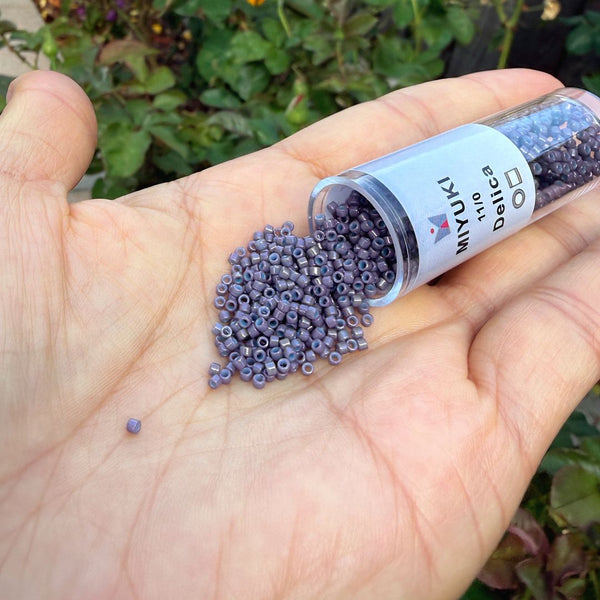 7.5g Miyuki Delica 11/0 Seed Beads, Opaque Mulberry DB662