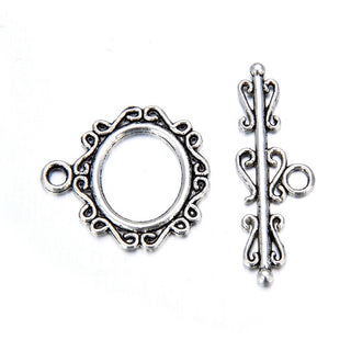 Adabele 20 Sets S Pattern Toggle Clasp, T-Bar Jewelry Closure, 22mm (0.87 Inch), Antique Silver, MC-AF2