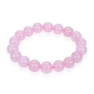 1 Strand Stretch Natural Pink Rose Quartz Beaded Gemstone Bracelet, 8mm Bead, Length Selections: 7 inch/7.5 inch/8 inch/8.5 inch