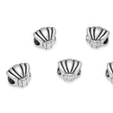 20pcs Cute Sea Shell Large Hole Beads, Hole ID 4.5mm, Antique Silver, Zinc Alloy Metal, MEC-F12