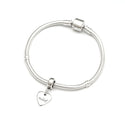 Solid 925 Sterling Silver Belief Faith Heart Bead Charm