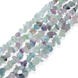 Natural Multi Colors Fluorite Crystal Gemstones Chip Beads, Free Form, 5mm-8mm, Hole ID 1mm, 1 Strand/31 Inch, GZ1-14