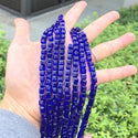 100pcs Creative Club Faceted Cube Crystal Glass Beads, Cobalt Blue, 6mm, Hole ID 1mm, CCC625