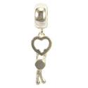 1pc Solid 925 Sterling Silver Hang In My Love Heart Dangle Bead Charm, Compatible with Pandora All Other Charm Bracelet, EC685