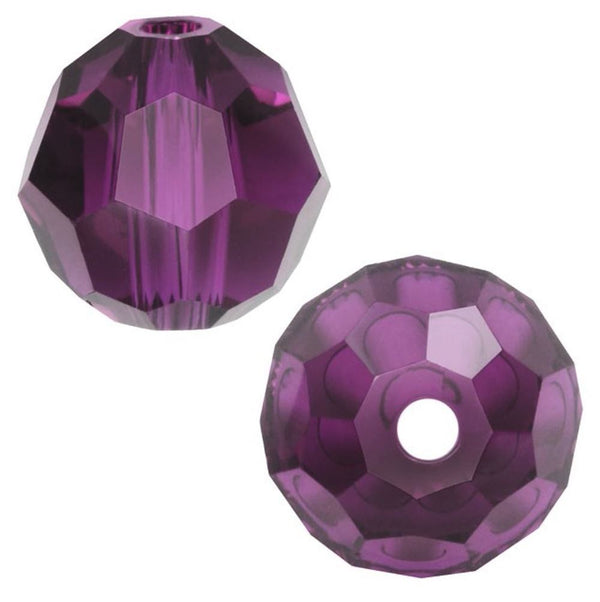 50pcs Adabele Austrian Faceted Round Crystal Beads #5000, Amethyst, Size Selections: 4mm/6mm/8mm/10mm