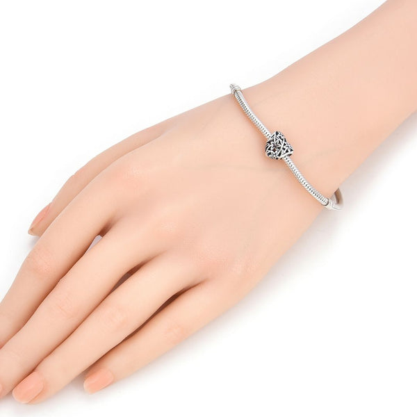 1pc Real 925 Sterling Silver Filigree Floral Heart Charm Star Flower Bead, Compatible with Pandora All Other Charm Bracelet, EC4-B8
