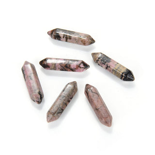 4pcs Natural Rhodonite Double Point Gemstone Wand, 32mm Loose Cut Stones, G3P-E10