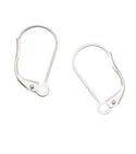 50pcs Leverback Earring Hooks, Open Jump Ring, Sterling Silver Plated Brass, 19mm, CF195-1