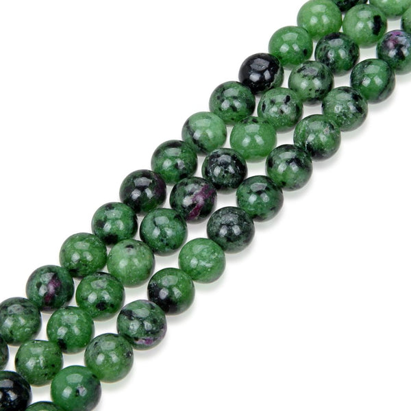 Natural Ruby Zoisite Gemstone Round Beads, 15 Inch/1 Strand, Size Selections: 4mm/6mm/8mm/10mm