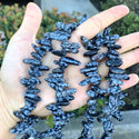 Natural Snowflake Obsidian Stick Point Beads, Irregular, 7mm-23mm Long, Hole ID 1mm 1 Strand/15 Inch, GZ5-5