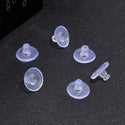 100pcs Clear Plastic Pad Earring Backs, Earnut Replacement, No Metal, 10mm, CF231