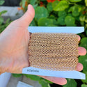 33 Feet Oval Ring Rolo Cable Chain Link, Raw Copper Uncoated/Unplated, 3.5x3mm, CK10-B2