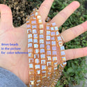 100pcs Creative Club Faceted Cube Crystal Glass Beads, Golden Shadow, 6mm, Hole ID 1mm, CCC628