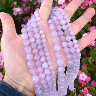 Natural Purple Lavender Jade Gemstone Round Beads, 15 Inch/1 Strand, Size Selections: 6mm/8mm/10mm