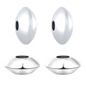 10pcs 925 Sterling Silver Saucer Rondelle Spacer Beads, Size Selections: 4mm/6mm/8mm