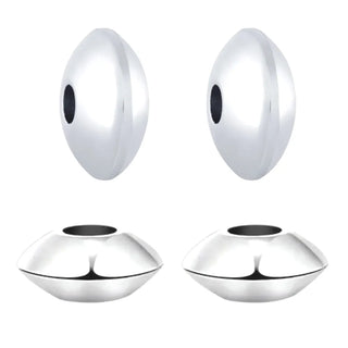 10pcs 925 Sterling Silver Saucer Rondelle Spacer Beads, 8mm, Hole ID 2.2mm, SS52-BB