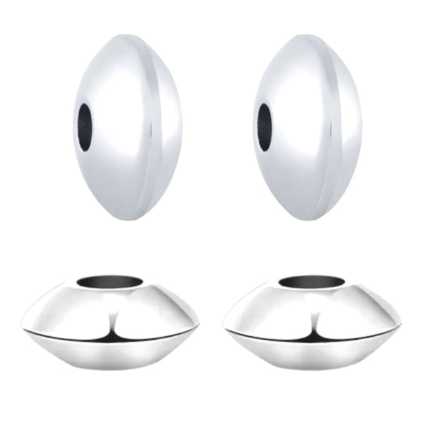10pcs 925 Sterling Silver Saucer Rondelle Spacer Beads, Size Selections: 4mm/6mm/8mm