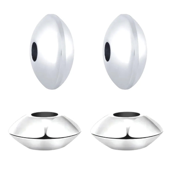 10pcs 925 Sterling Silver Saucer Rondelle Spacer Beads, 8mm, Hole ID 2.2mm, SS52-BB