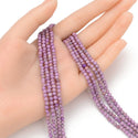 Natural Purple Phosphosiderite Gemstone Tiny Small Faceted Round Beads, 4mm, Hole ID 0.6mm, 15 Inch/1 Strand, GK4-25