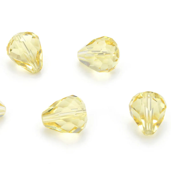 24pcs Adabele Austrian Faceted Teardrop Crystal Beads #5500, Jonquil Yellow, 12mm x 10mm, Hole ID 1.2mm, SST-1209