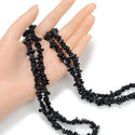 Natural Black Tourmaline Gemstone Chip Beads, Free Form, 5mm-8mm, Hole ID 1mm, 1 Strand/31 Inch, GZ1-38