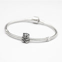 1pc Cute Real Solid Sterling Silver Teddy Bear Charm Bead, Compatible with Pandora All Other Charm Bracelets, EC648