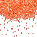 50g Miyuki Rocaille 15/0 Round Seed Beads Opaque Luster Orange RR-424