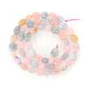 Natural Morganite Gemstone Oval Tumbled Pebble Beads, Irregular, 8mm to 12mm, Hole ID 1mm, 15 Inch/1 Strand, GZ12-43