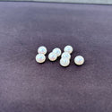 4pcs Natural AAA Grade High Luster Half Drilled Round Pearls Beads, White Cultured Freshwater Pearls, 5-6mm, Hole ID 0.85mm, PH3-56