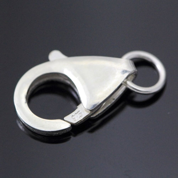 5pcs 925 Sterling Silver Lobster Claw Clasps, Size Selections: 10mm/11mm/13mm/15mm