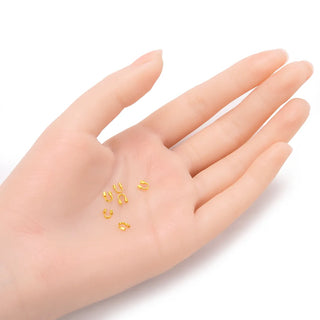 200pcs Wire Guard Thread Protector, 18K Yellow Gold Plated Brass, Hole ID Selections: 0.5mm/1.6mm