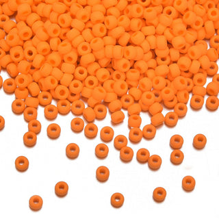 50g Miyuki Rocaille 8/0 Round Seed Beads Matte Mandarin Orange RR-405F