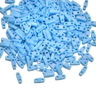 10g Miyuki Quarter Tila Seed Beads 5x1.2mm, Matte Rainbow Robin's Egg Blue QTL413FR