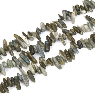 Natural Labradorite Gemstone Stick Point Beads, Irregular, 7mm-23mm Long, Hole ID 1mm 1 Strand/15 Inch, GZ5-23