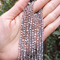 500pcs Creative Club Faceted Bicone Crystal Glass Beads, Silver Champagne, 4mm (0.16 Inch) Small Tiny, Hole ID 0.9mm, CCB429