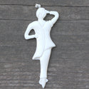 1pc Beautiful Dancing Man Ballerina Hand Carved White Buffalo Bone Drop Pendant, Symbol of Strength Prosperity Pendant, with Sterling Silver Bail, 3.1 Inch, BP-51