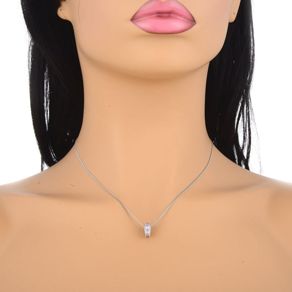 1pc 925 Sterling Silver June Birthstone Bead Charm, Light Purple Alexandrite Cubic Zirconia CZ, 9.5x5mm, Hole ID 4.5mm, EC1-C6