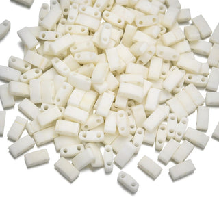 10g Miyuki Half Tila Seed Beads 5x2.3mm, Opaque Matte Ivory (HTL-2021)