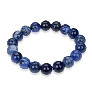 1 Strand Stretch Natural Blue Sodalite Beaded Gemstone Bracelet, 8mm Bead, Length Selections: 7 inch/7.5 inch/8 inch/8.5 inch