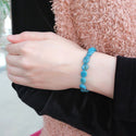 1 Strand Stretch Natural Blue Apatite Free Form Gemstone Bracelet, 7-10mm Beads, Length Selections: 7 inch/7.5 inch