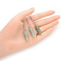 4pcs Natural Green Aventurine Gemstone Pendants, 38mm Loose Bullet Point Stone Drops, G2P-E8